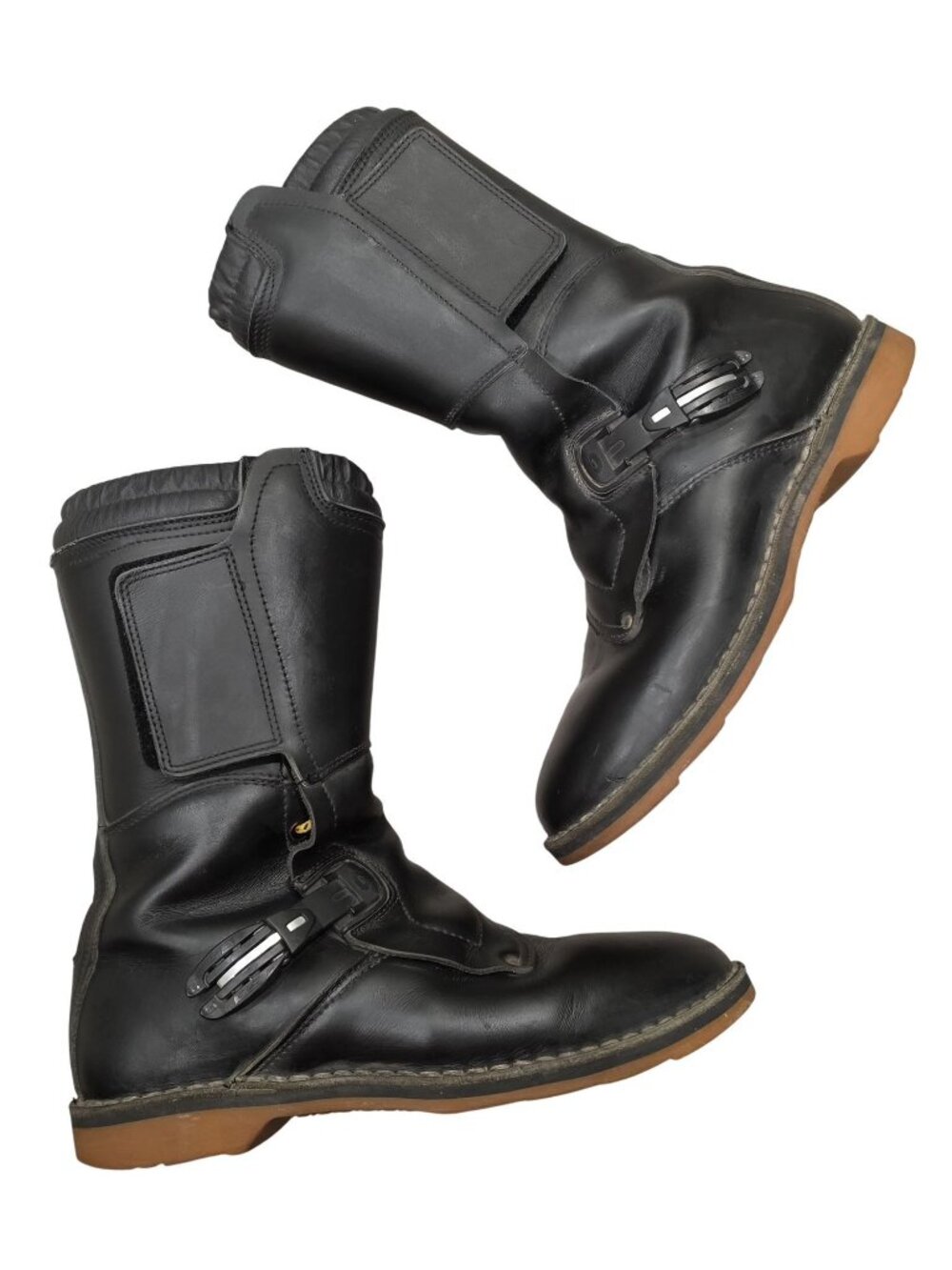 Aerostich All-Weather Motorcycle Riding Boots 46 11.5 Black Leather Dual-Buckle